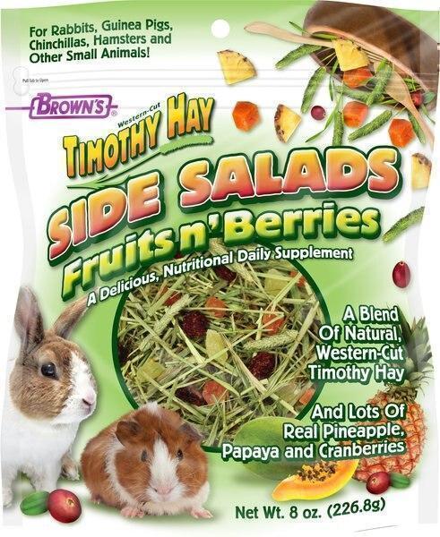 Brown's Timothy Hay Side Salads Fruits n' Berries Small Animal Food, 8-oz -New in Box