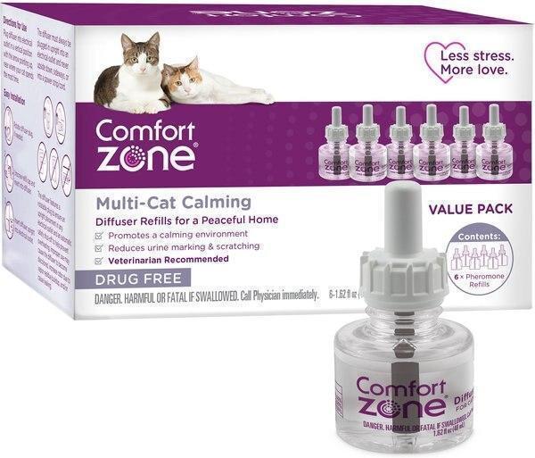 Comfort Zone Multi-Cat Calming Diffuser Refill for Cats, 30 day -New in Box