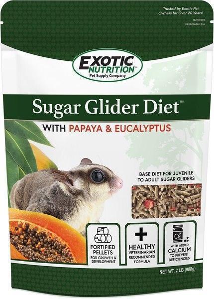 Exotic Nutrition Papaya & Eucalyptus Sugar Glider Food, 2-lb bag -New in Box