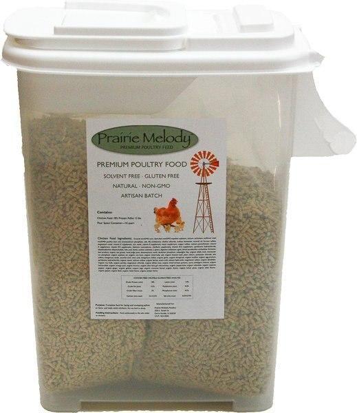 Prairie Melody Poultry Feed & Pour Spout Container, 12-lb bag -New in Box