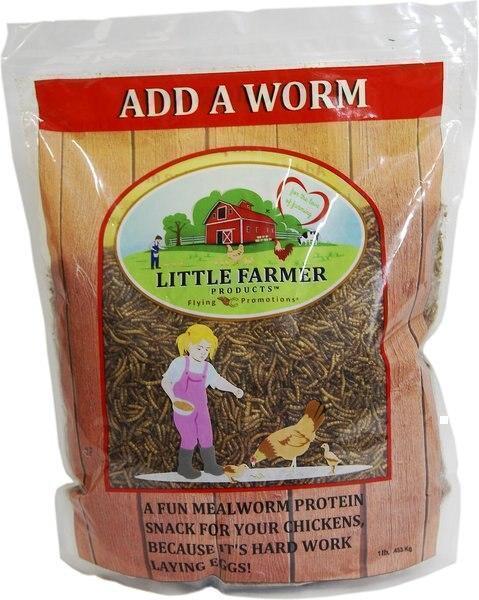 Little Farmer Products Add a Worm Chicken Treats, 1-lb bag -New in Box