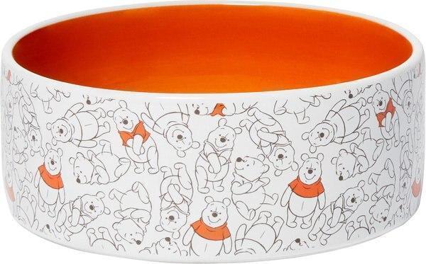 Disney Winnie the Pooh Orange No-Skid Ceramic Dog & Cat Bowl -New in Box