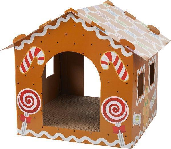Frisco Holiday Gingerbread House Cardboard Cat House Cat Toy -New in Box