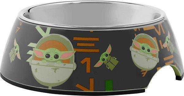 STAR WARS THE MANDALORIAN GROGU AUREBESH Non-Skid Stainless Steel with Melamine Stand Dog Bowl -New in Box